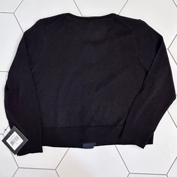 Black Ellen Tracy Cropped Sweater with Metallic Flecks, Size L, NWT - Picture 4 of 4